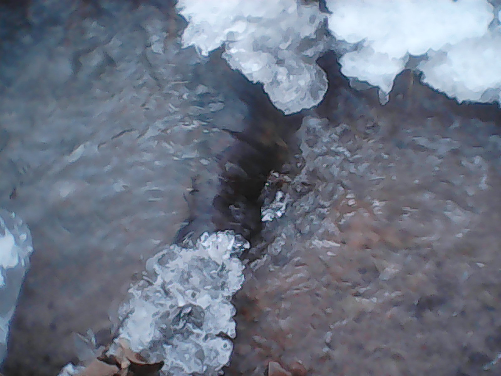 A icy crack in the ground